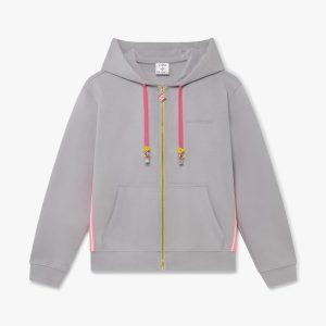 Grey Zip-Up Hooded Sweatshirt