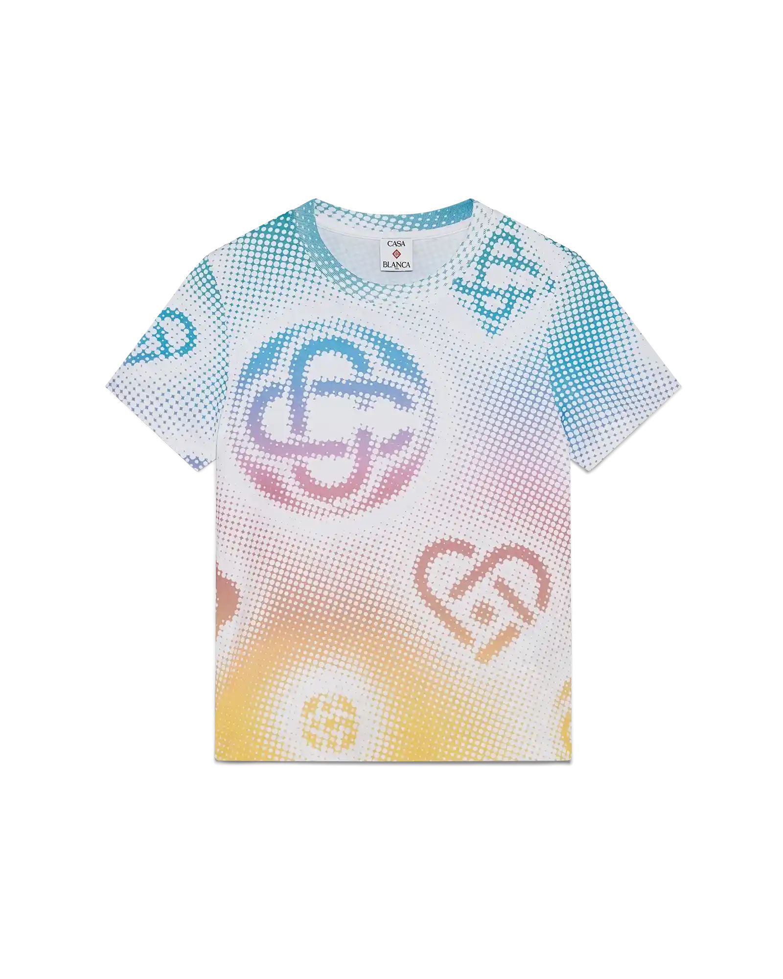 Halftone Logo Fitted Short Sleeve T-Shirt
