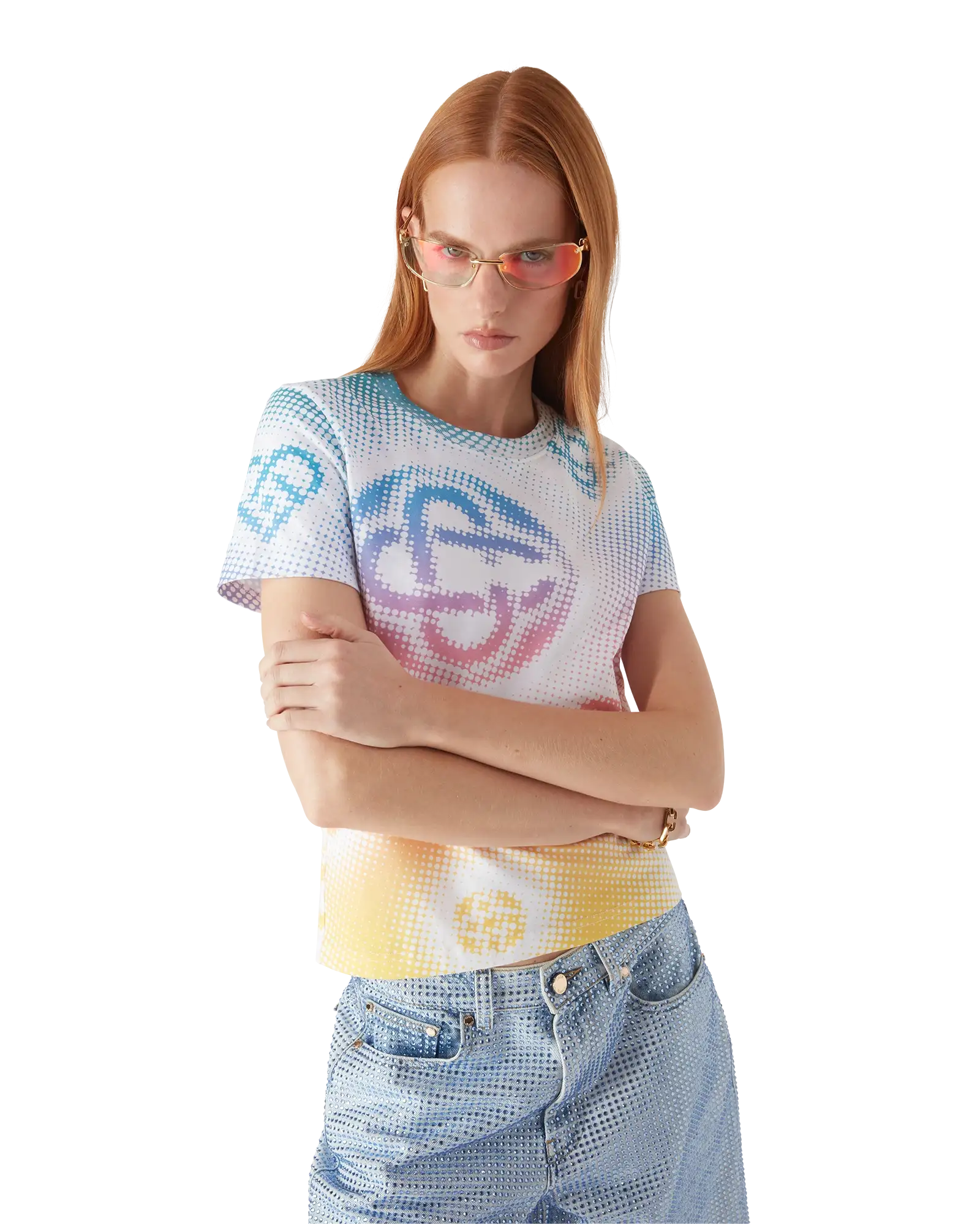 Halftone Logo Fitted Short Sleeve T-Shirt - Image 4