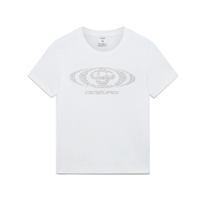 Crystal Warped Logo Fitted Short Sleeve T-Shirt
