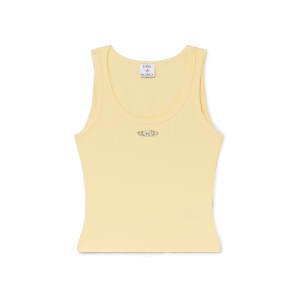 Pale Yellow Ribbed Tank Top