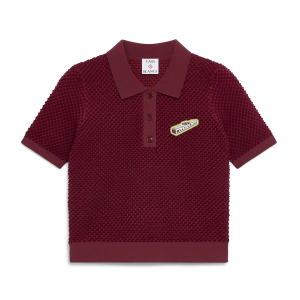 Burgundy Jacquard Polo Shirt