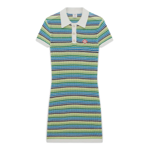 Stripe Short Sleeve Midi Dress