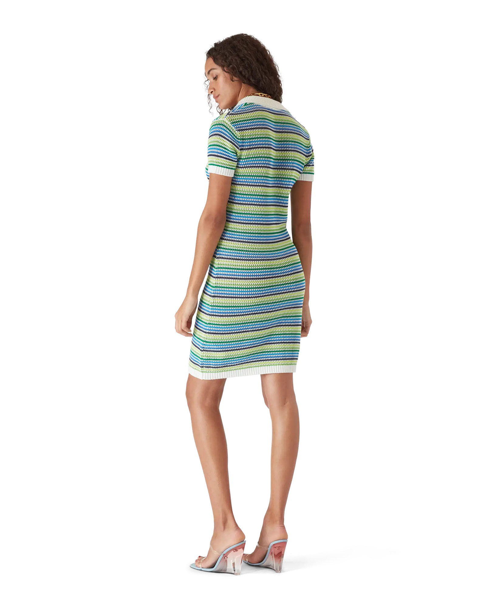 Stripe Short Sleeve Midi Dress - Image 4
