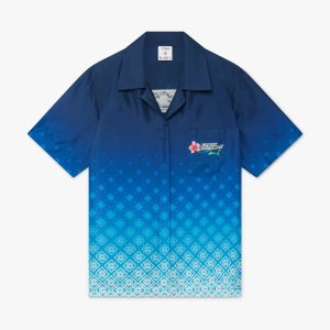 Orchid Monogram Short Sleeve Silk Shirt