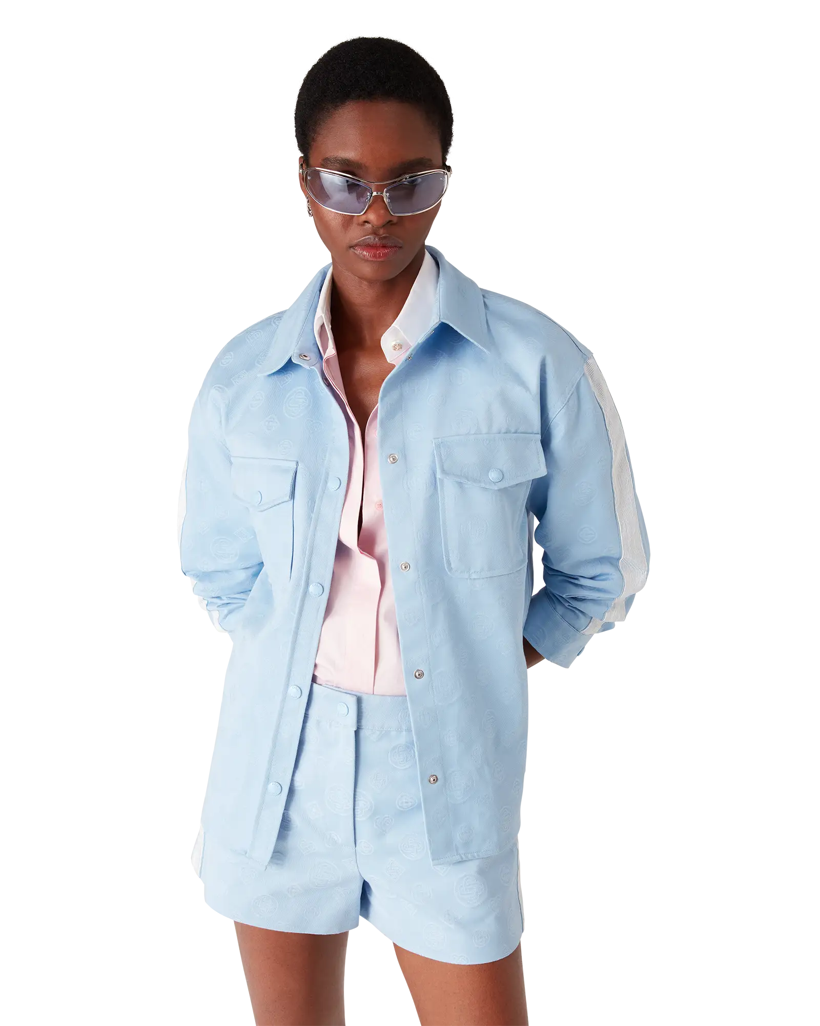 Blue Monogram Long Sleeve Shirt - Image 4