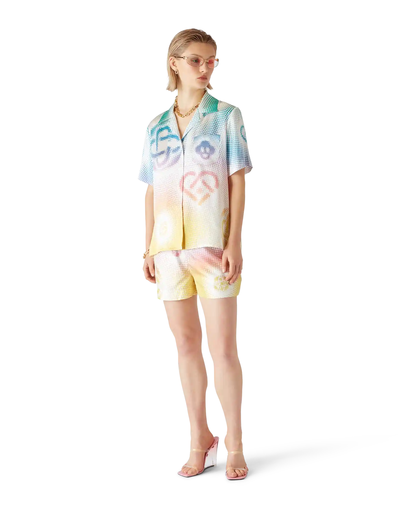 Halftone Logo Silk Shorts - Image 2