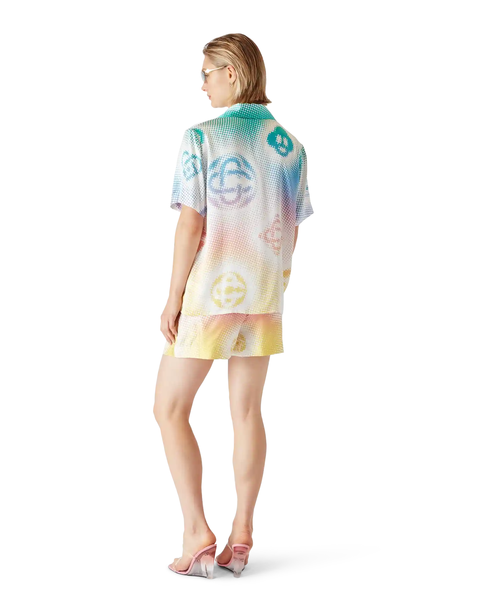 Halftone Logo Silk Shorts - Image 3