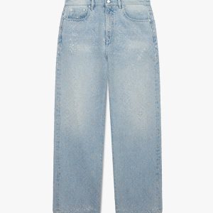 Light Wash Hotfix Baggy Jeans
