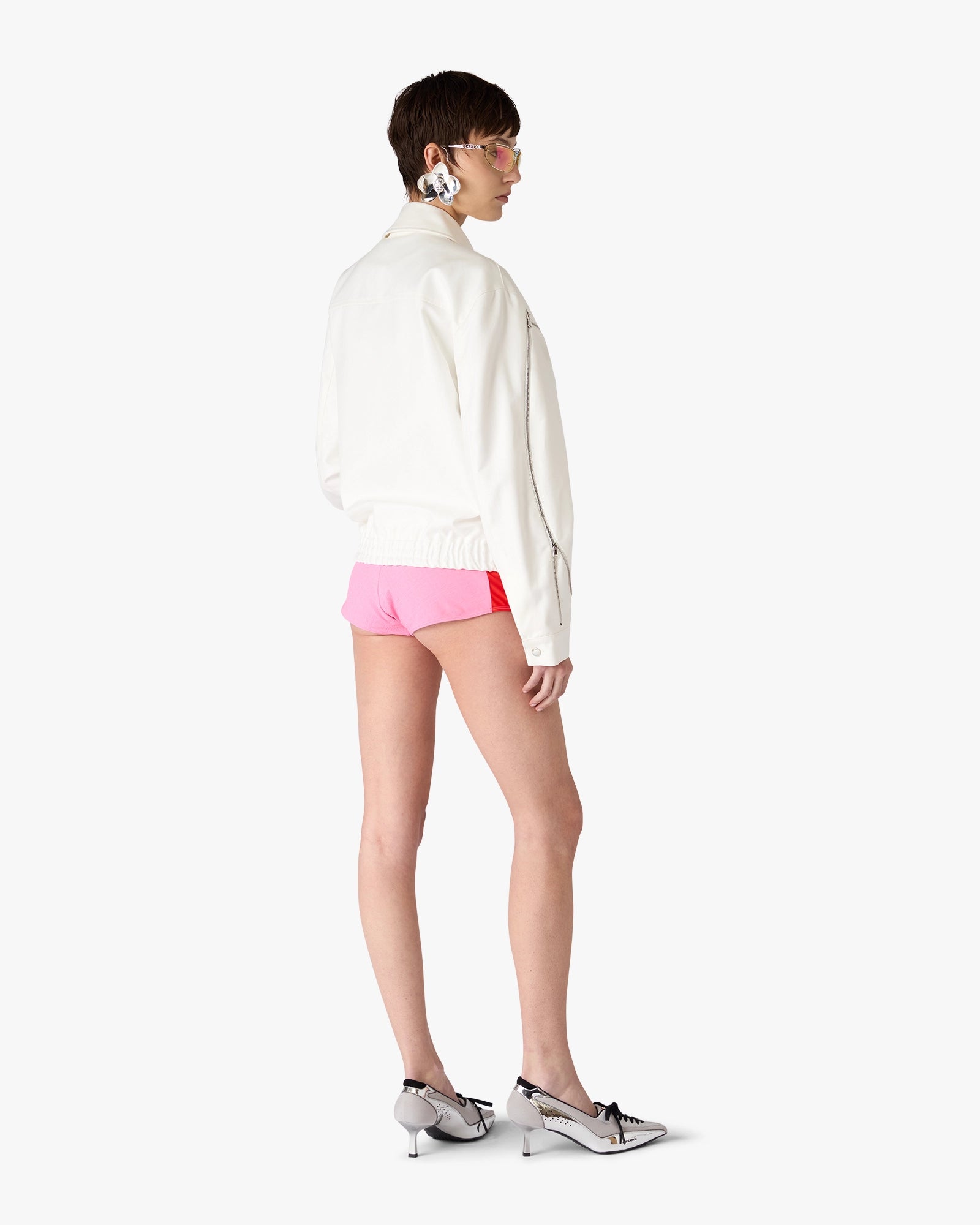 White Zip Cotton Drill Jacket - Image 3
