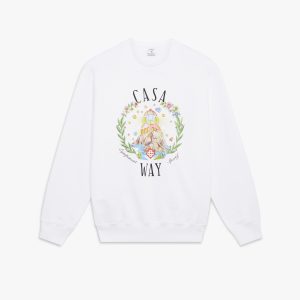 White Casa Way Loopback Sweatshirt