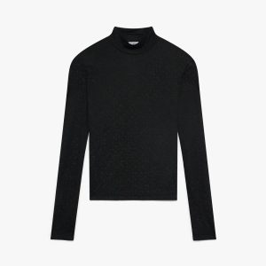 Black Monogram Jacquard Cropped Top