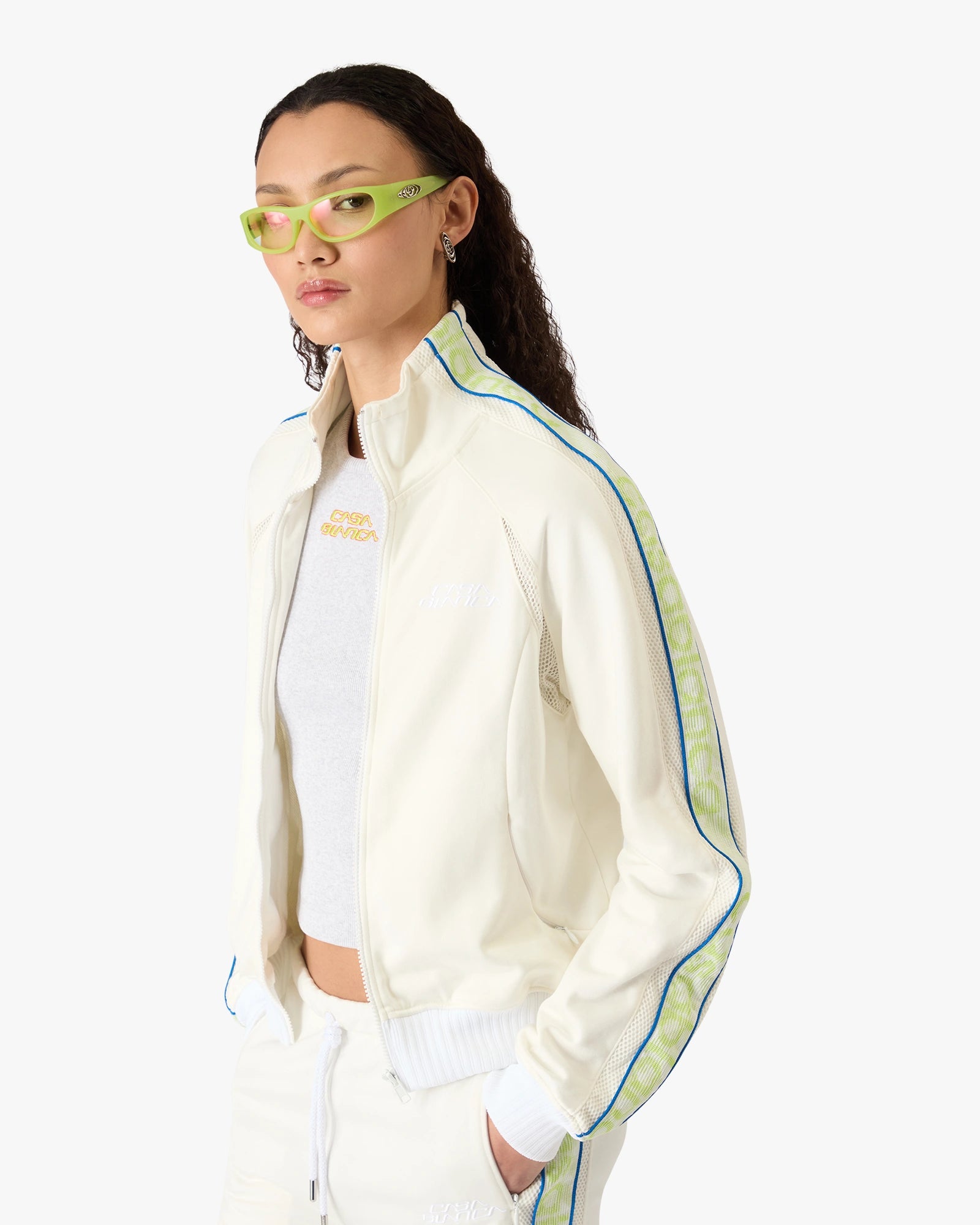 White Laurel Track Zip Jacket - Image 4