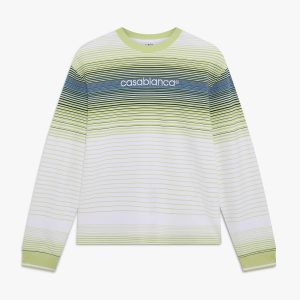 Green Striped Long Sleeve T-Shirt