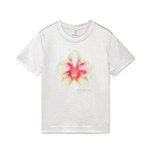 Silver Glitch Orchid Ribbed Top