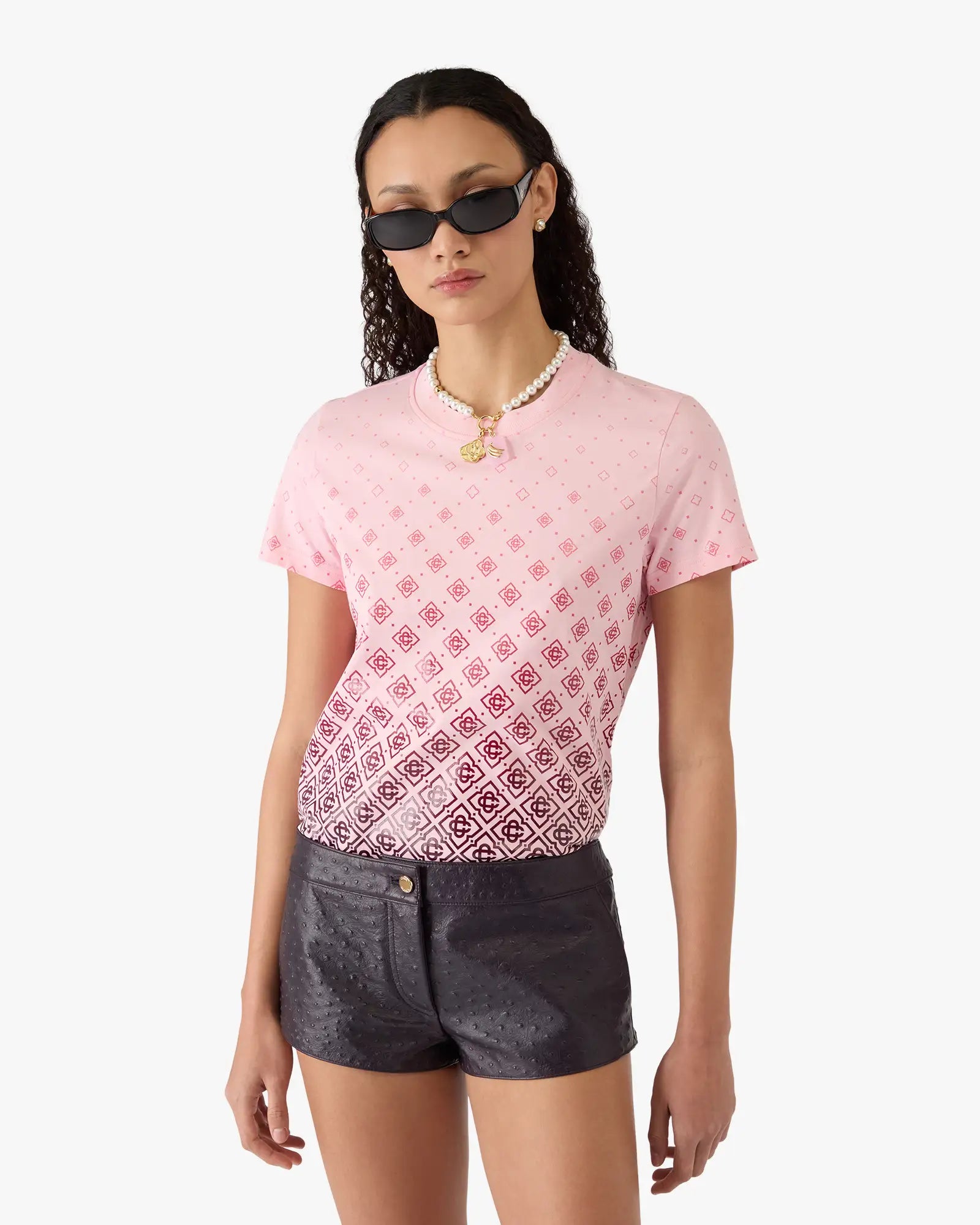Aubergine Gradient Monogram Short Sleeve T-Shirt - Image 4