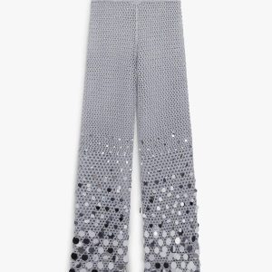 Silver Crochet Mirror Trousers