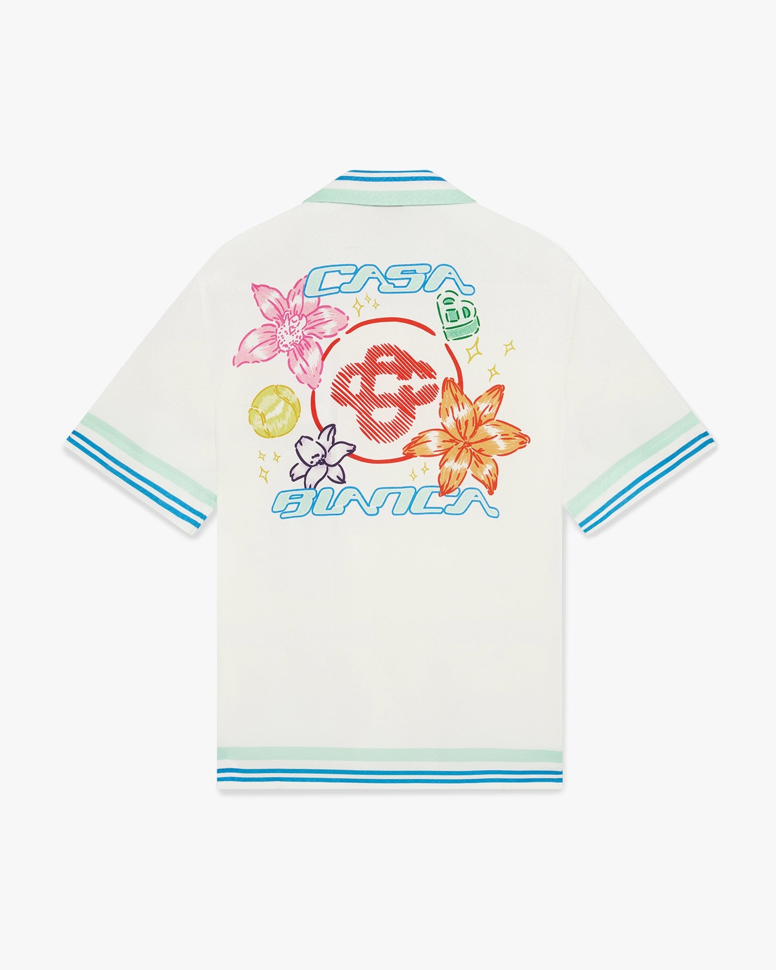 Floral Cuban Collar Short Sleeve Silk Shirt - Image 6