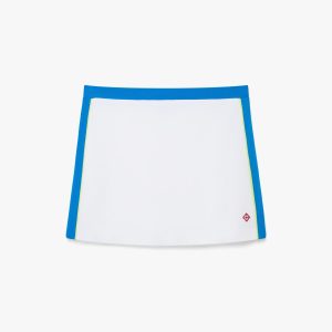 White & Blue Pique Mini Skirt