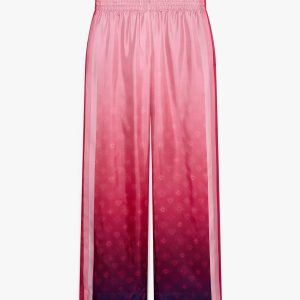 Aubergine Gradient Icon Logo Silk Trousers