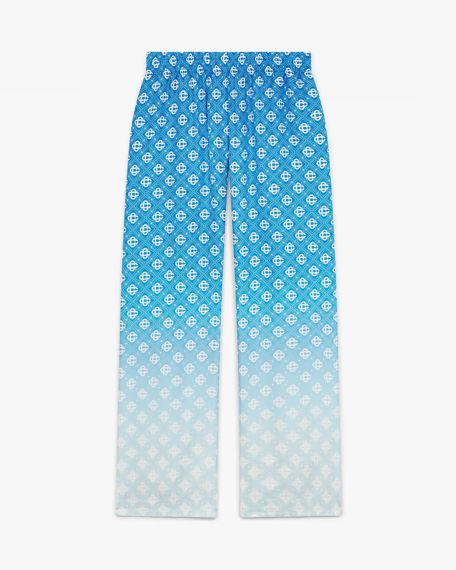 Blue Gradient Diamond Monogram Silk Trousers - Image 2