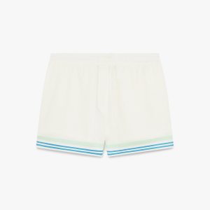 Floral CC Smile Monogram Jaquard Silk Shorts