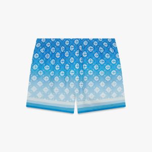 Blue Gradient Silk Shorts