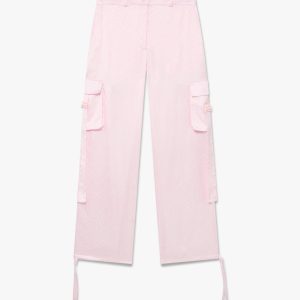 Pink Monogram Satin Cargo Trousers
