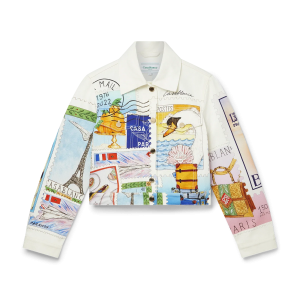 Souvenirs De Vacances Classic Printed Denim Jacket