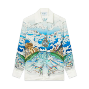Le Vol Ideal Cuban Collar Silk Shirt