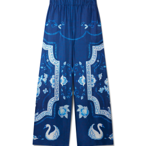 Plat A Dessert Bleu Printed Wide Leg Trousers