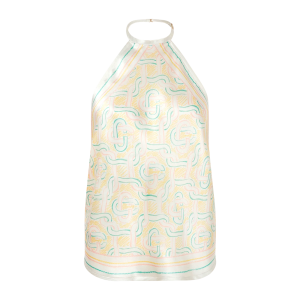 Crayon Monogram Silk Scarf Top