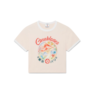 Mushroom Emblem Cropped Short Sleeve T-Shirt