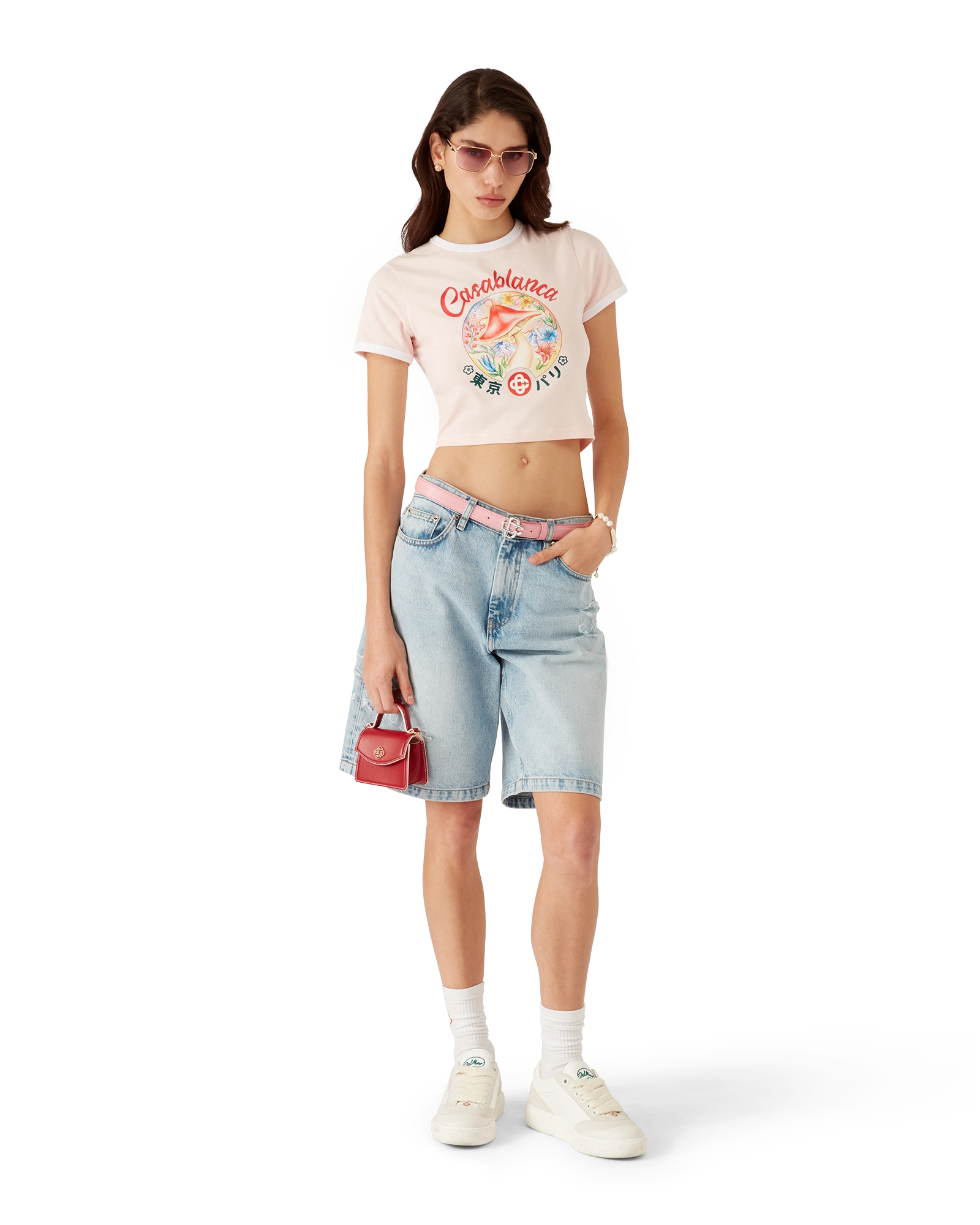 Mushroom Emblem Cropped Short Sleeve T-Shirt - Image 2
