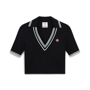 Viscose V-Neck Polo Shirt