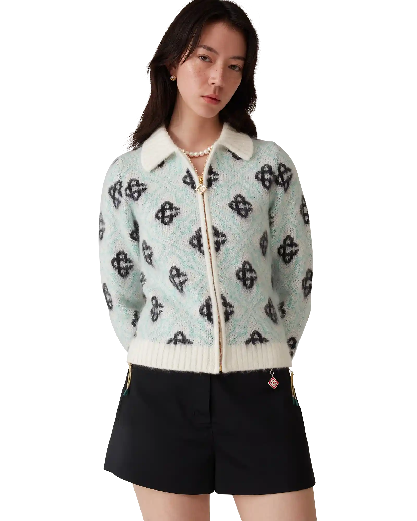 Mohair Monogram Zip Jumper - Image 4