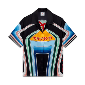 Gradient Mountain Short Sleeve Silk Shirt