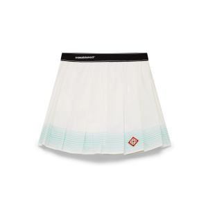 Stripe Pleated Mini Skirt