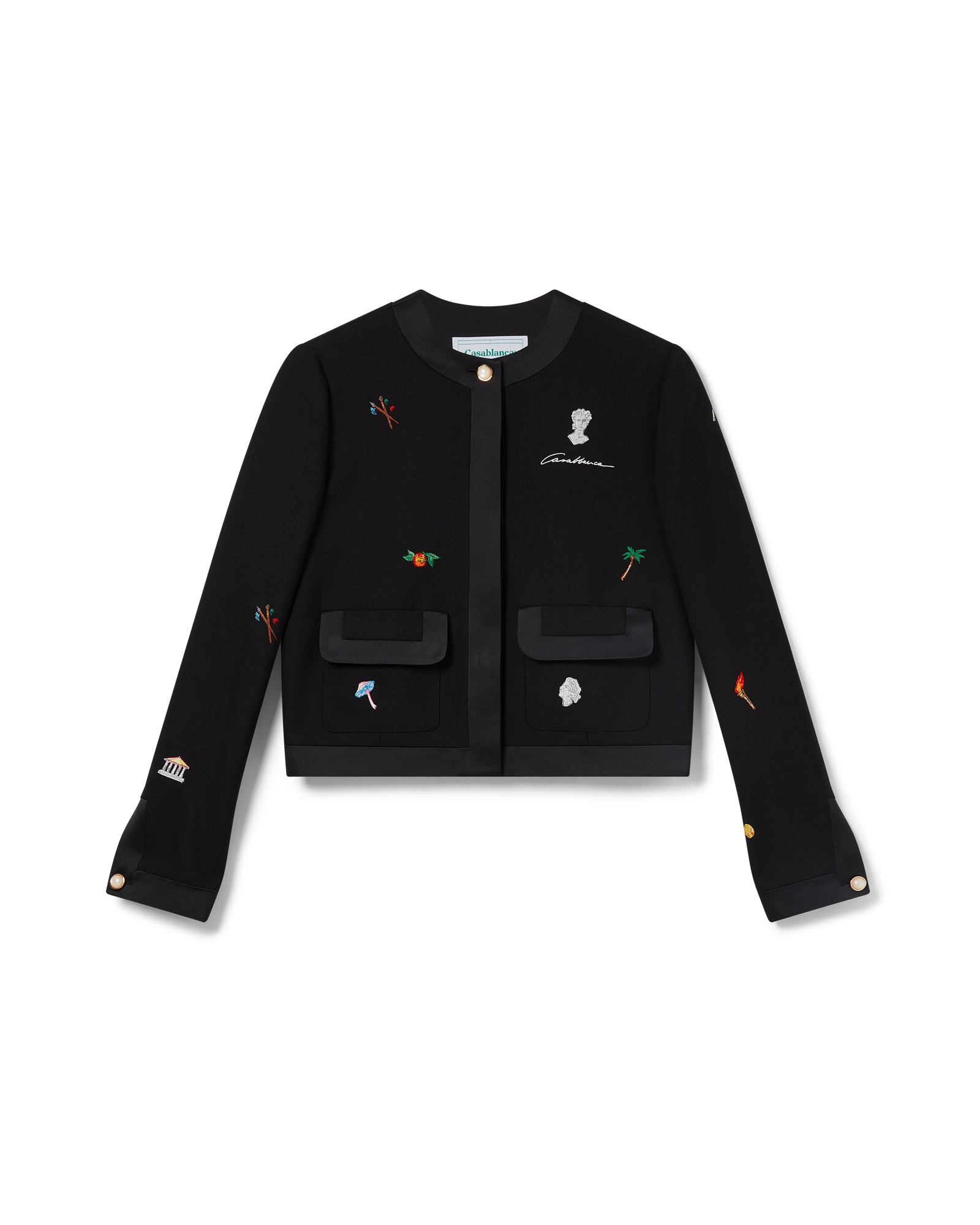 Embroidered Motif Wool Tailored Jacket