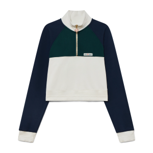 Colourblock Quarter Zip Cropped Sweatshirt