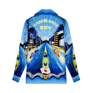 Tokyo Night Long Sleeve Silk Shirt