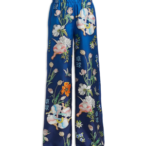 Ping Pong Fleurie Nuit Silk Trousers