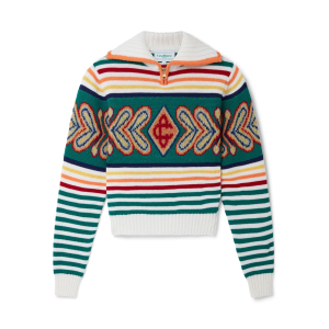 Multicolour Diamond Zip Up Jumper