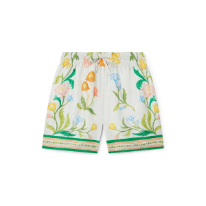 L'Arche Fleurie Silk Shorts