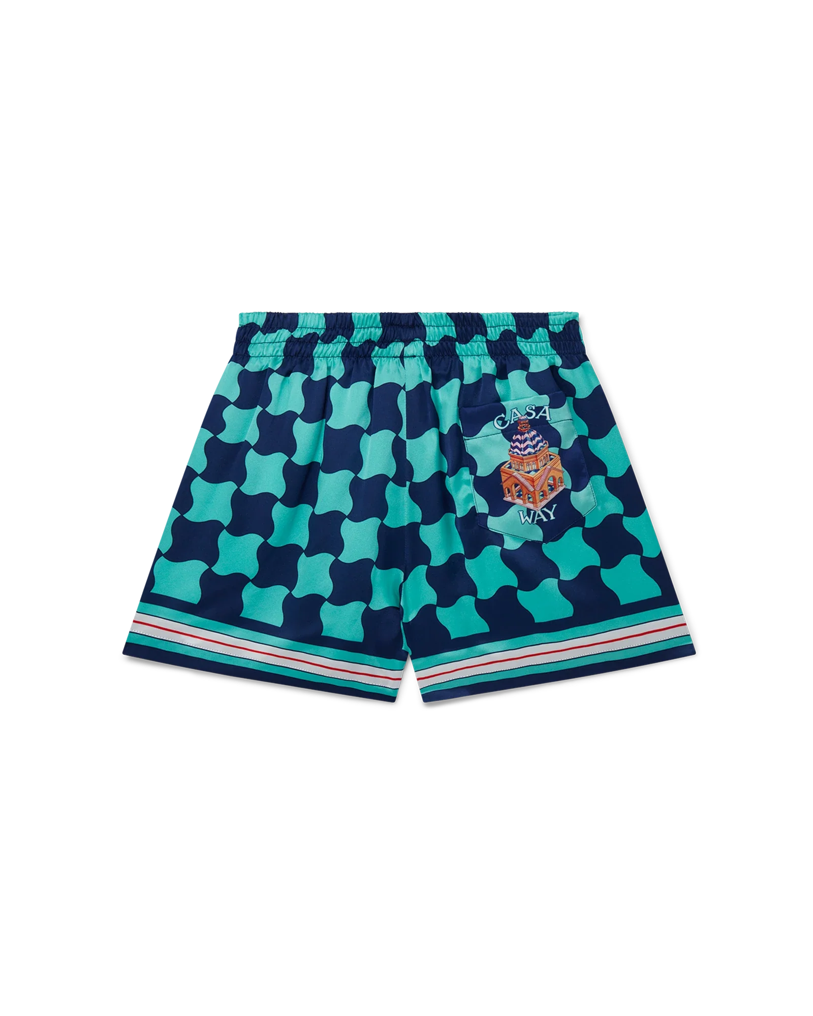 Pool Tile Silk Shorts - Image 2