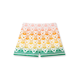 Gradient Heart Monogram Silk Shorts