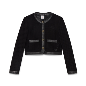 Open Weave Cropped Tailored Jacket