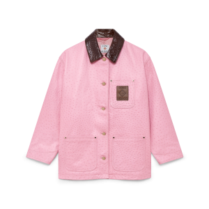 Embossed Leather Workwear Coat