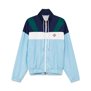 Pinstripe Nylon Track Jacket