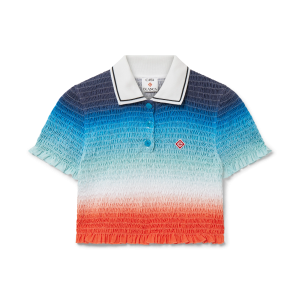 Gradient Cropped Polo Shirt